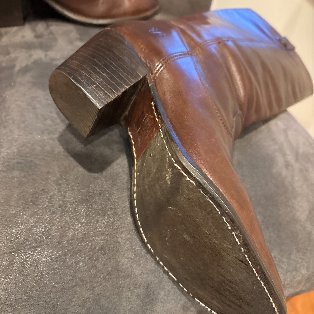 Frye Tall Leather Riding Boots in Brown - Picture 6 of 8
